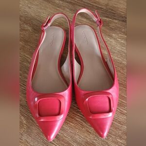 Nordstrom Red Pointed Toe Slingback Heels